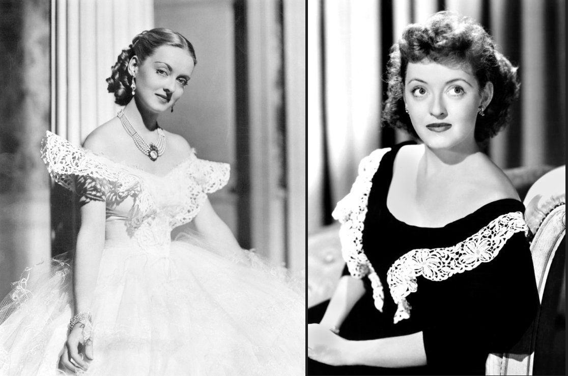 Bette Davis in Jezebel (left) and a publicity photo