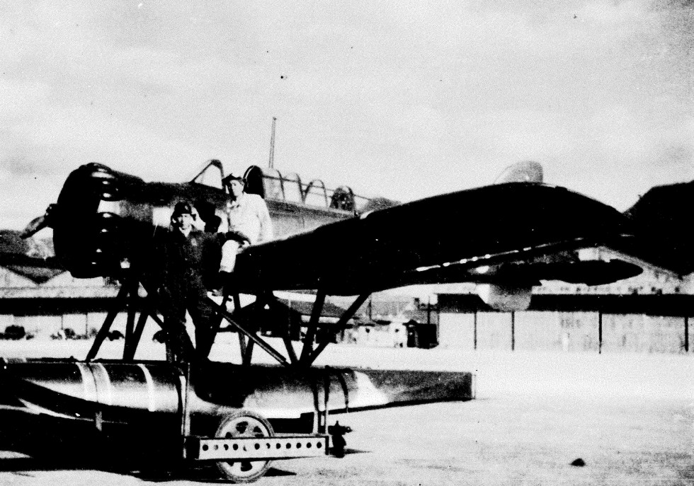 Japanese pilot Fujita and his plane