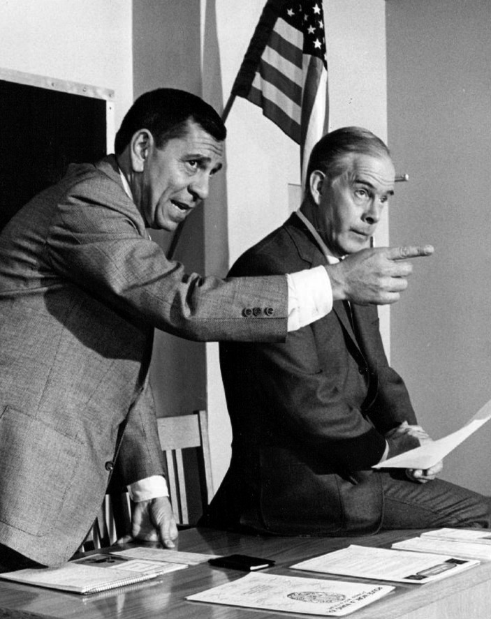 Webb (left) as Joe Friday in Dragnet 67