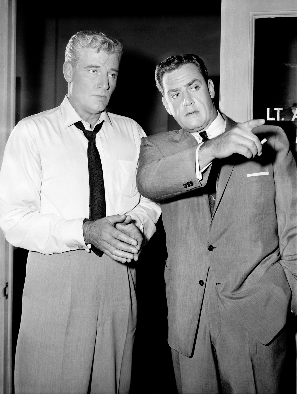 William Hopper (left) as Paul Drake