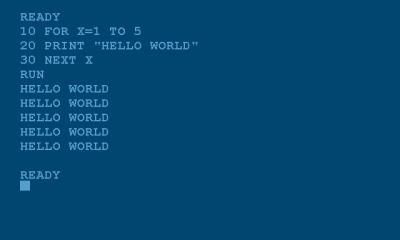 Sample BASIC program