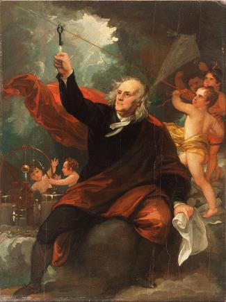 Benjamin Franklin Flies a Kite