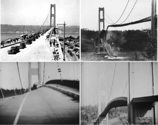 Top: Opening day and collapse, bottom: swaying in the wind