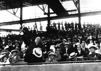 Taft throwing the opening ball