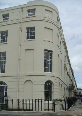 A home with bricked-up windows