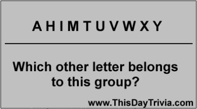 Which other letter belongs to the group "AHIMTUVWXY"?